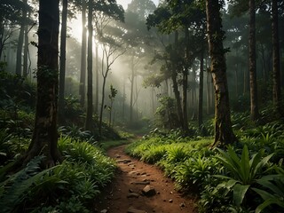 Fototapeta premium Lush landscapes in Doi Inthanon National Park, Thailand.