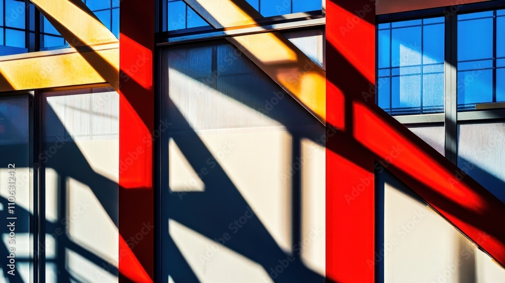 Poster abstract architectural shadows and colors
