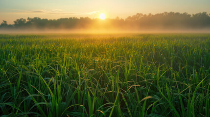 sunset over the field