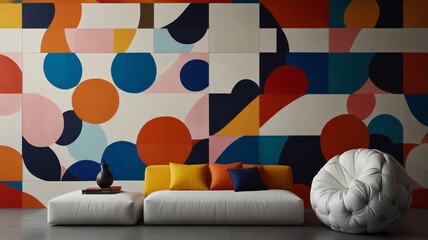 A contemporary living room with a plush sofa, armchair, and side table, illuminated by a stylish lamp