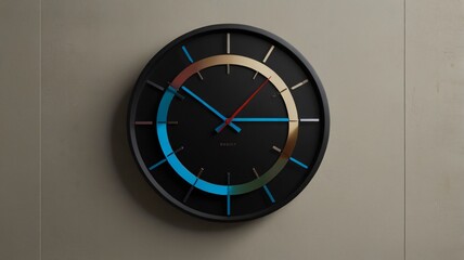 a clock that has a colorful design on it