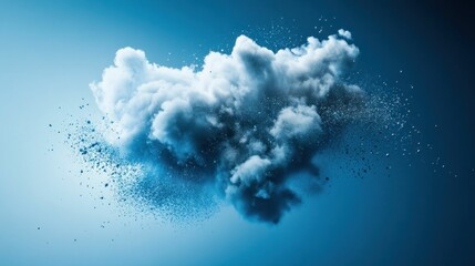 Naklejka premium Colorful Powder Explosion Representing Digital Cloud Concept