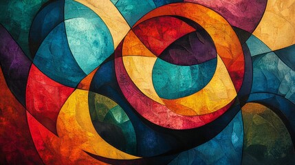 Fototapeta premium Abstract representation of financial independence, swirling colors and shapes representing growth and prosperity, dynamic, vibrant, futuristic