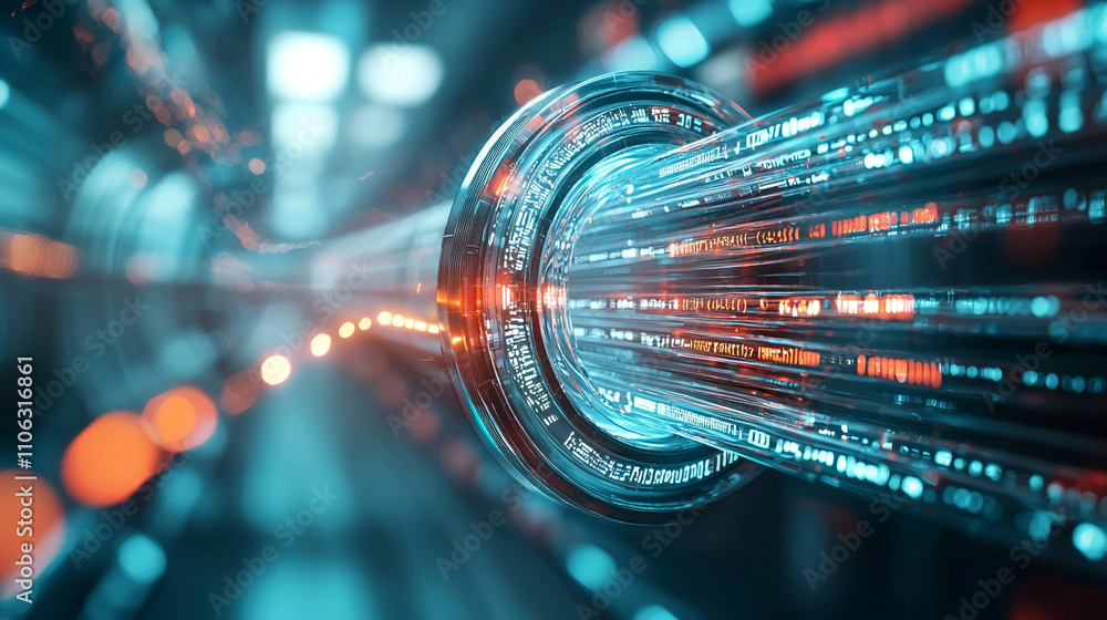 Poster ai generated visualization of data transmission digital realm abstract imagery futuristic environmen