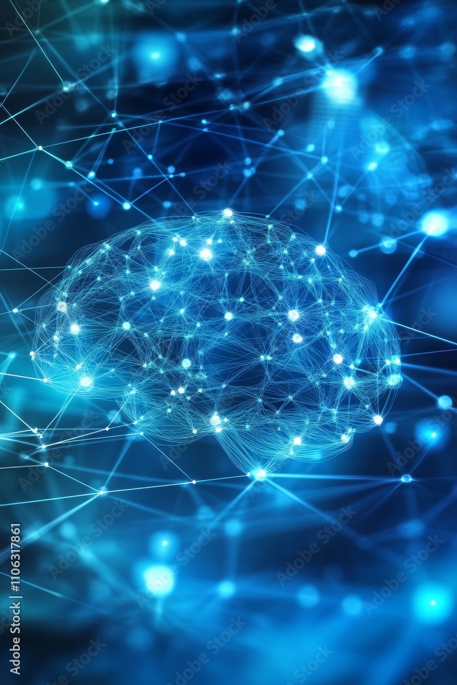 Poster a striking visual showcases the intricate web of connections in the human brain, highlighted by lumi