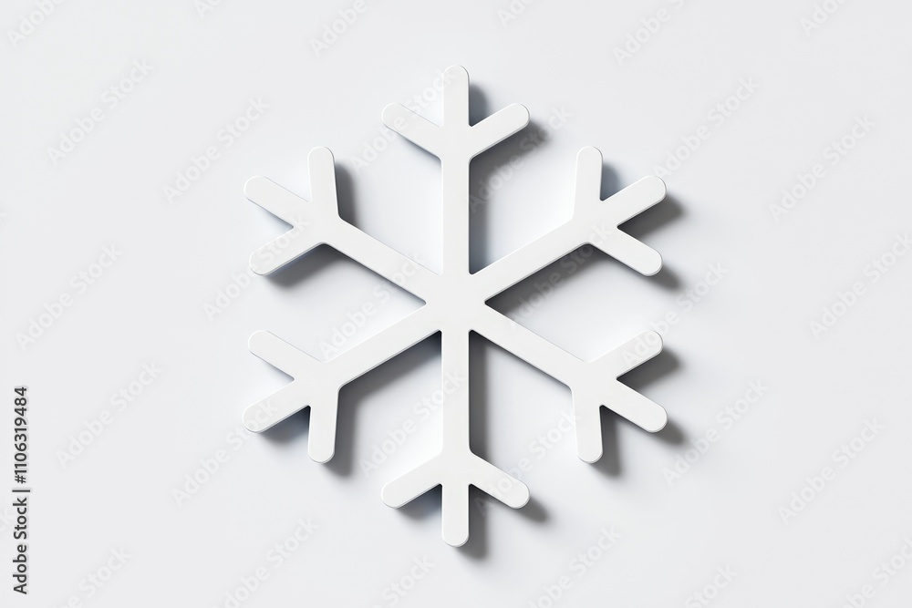 Aufkleber A minimalist white snowflake design  simple and elegant  perfect for winter themes