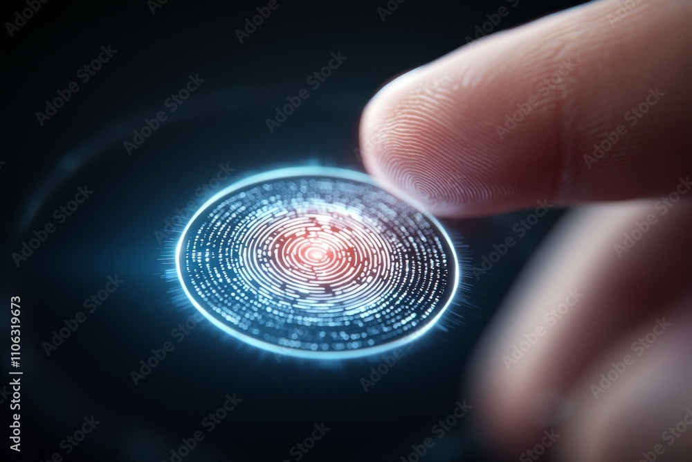Poster fingerprint authentication technology with holographic interface