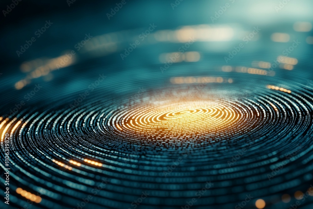 Poster futuristic digital data swirl with illuminated technology circles and lines