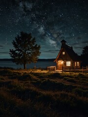 Obraz premium Magical nighttime scene filled with wonder.