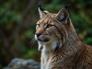 Naklejka premium Majestic lynx, poised and alert.