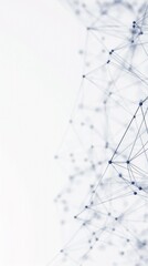 Minimalist interconnected network lines nodes light background technology