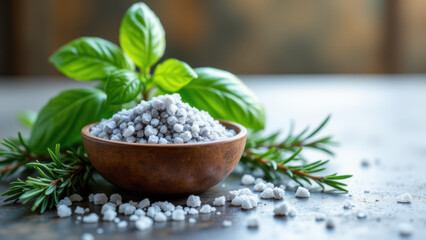 Celtic sea salt flakes with aromatic herbs.