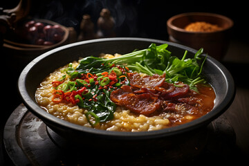 Bubur Pedas: Indonesian Spicy Rice Porridge with Fresh Herbs and Vegetables