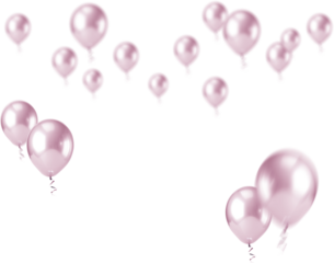 Pastel Pink Balloons Clipart in The air Photo Effet