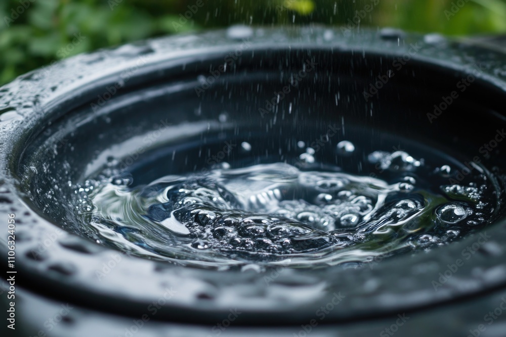 Poster a close-up view of a bowl filled with clear water, suitable for use as a background or prop image