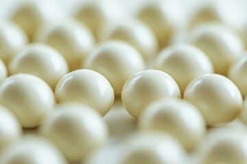 A close-up shot of white pearls