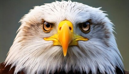 Obraz premium front view Captivating close-up of a fierce and determined eagle's gaze. 