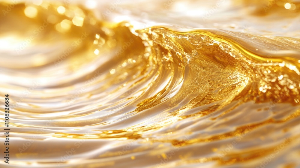 Poster A close-up view of a golden wave with detailed texture and patterns