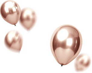 Rose Gold Balloons in the air Photo Overlays