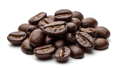 Obraz premium Red Coffee Beans: Specialty coffee beans with a hint of red fruits, offering a bold, vibrant flavor
