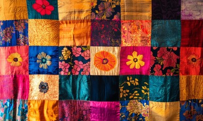 Textile design incorporates colorful elements for background