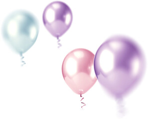 Pastel Balloons in the air photo effect clipart