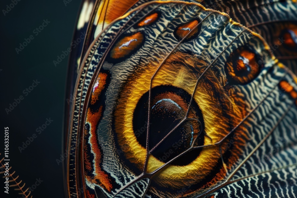 Aufkleber a detailed view of a butterfly's compound eye with intricate structures and colors