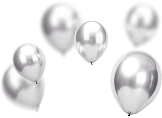 Silver Balloons Clipart, Photo Overlays