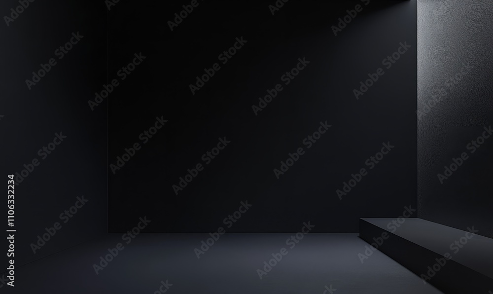 Poster professional flat black background with consistent lighting, ideal for creating high-resolution prod