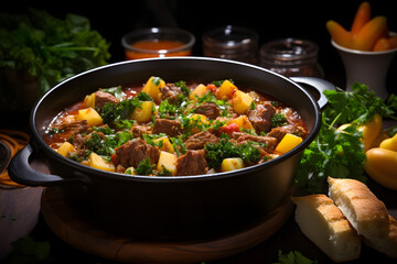 Cazuela Chilean Stew Often Made with Chicken and Beef