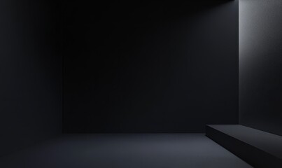 Professional flat black background with consistent lighting, ideal for creating high-resolution product photography or design compositions with a minimalist aesthetic
