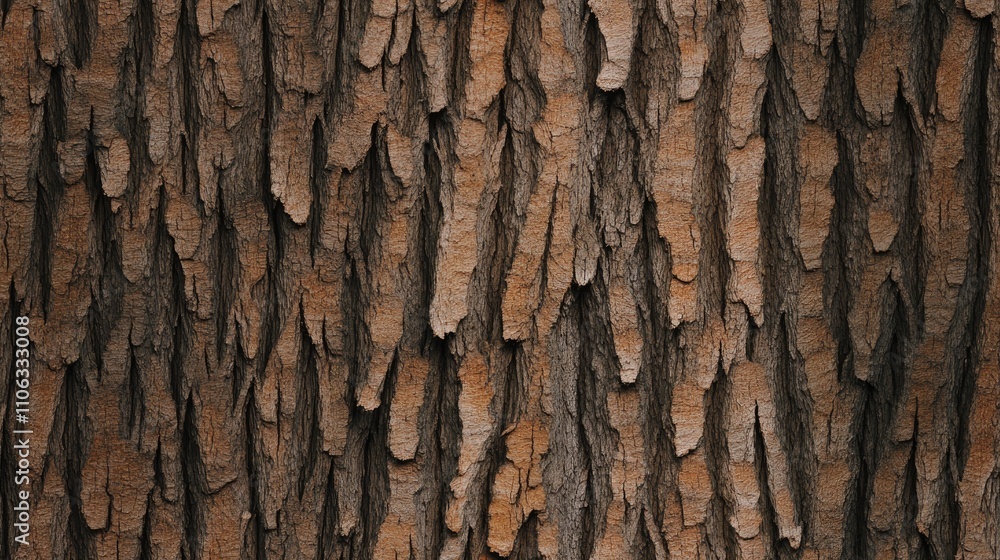 Poster exquisite depiction of tree bark texture highlights intricate patterns and colors, emphasizing natur