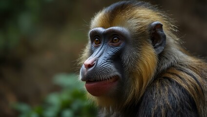 Obraz premium Mandrill close-up in nature.