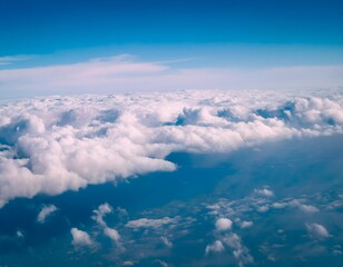 Fototapeta premium Aerial View of Cumulus Clouds and Blue Sky