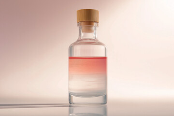 Fototapeta premium Stylish glass bottle with gradient liquid for minimalistic design and decoration 