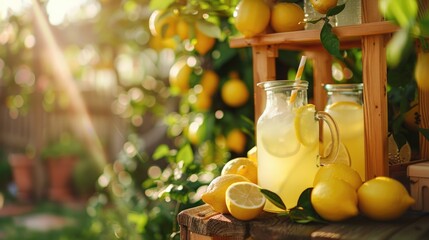 Freshly squeezed lemonade and a bowl of bright yellow lemons