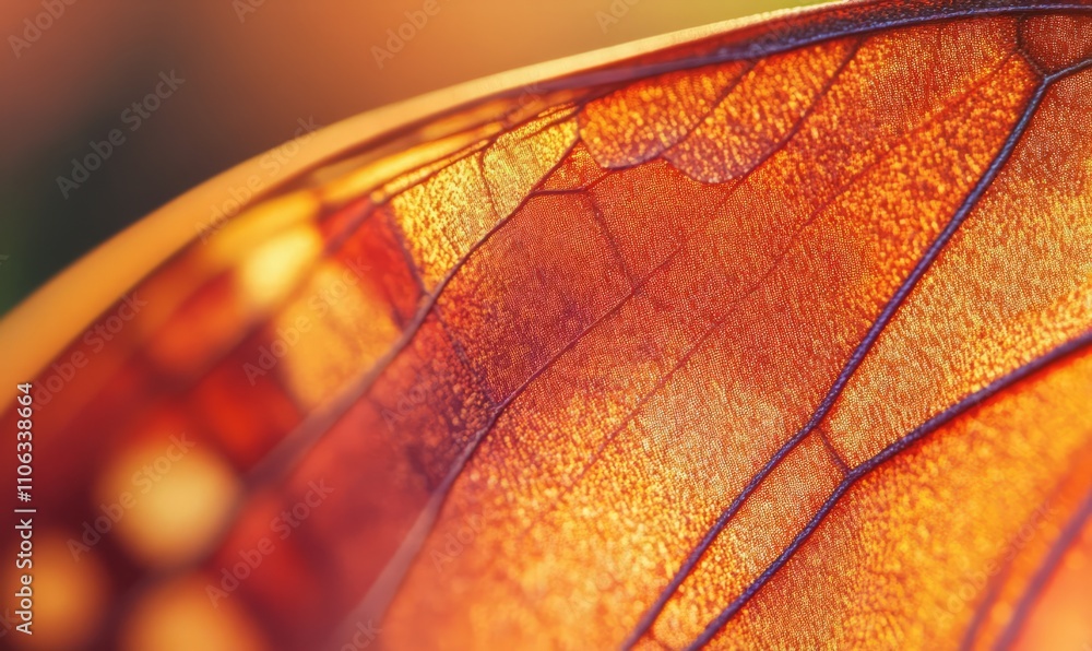 Poster close-up view of butterfly wings in high resolution, showing their intricate vein structures and pat
