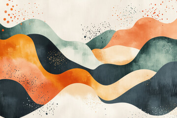 Obraz premium Abstract watercolor painting background featuring vibrant swirls of blue, green, and purple, creating a dynamic and fluid composition with a sense of movement and energy.