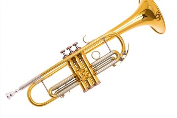 Fototapeta premium A golden trumpet on a white background