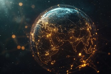 A geometric diagram featuring numerous lines and dots, suitable for use in educational or technical contexts