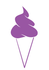 ice cream symbol - icon soft serve ice cream in a cone, vector illustration