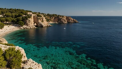 Fototapeta premium Mediterranean sea view in Mallorca, Spain.