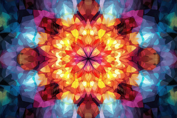 Vibrant swirls of blue, green, and gold form an abstract design resembling flowing water under soft lighting.