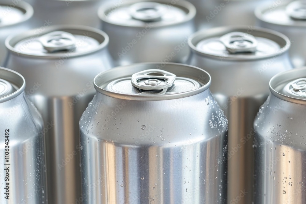Poster a close-up shot of a variety pack of soda cans, perfect for use in advertisements or editorial conte