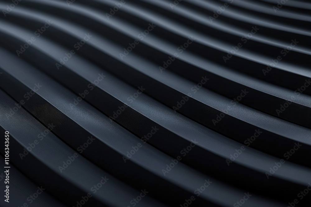 Aufkleber Close-up shot of a black surface with undulating lines, perfect for use in designs and backgrounds