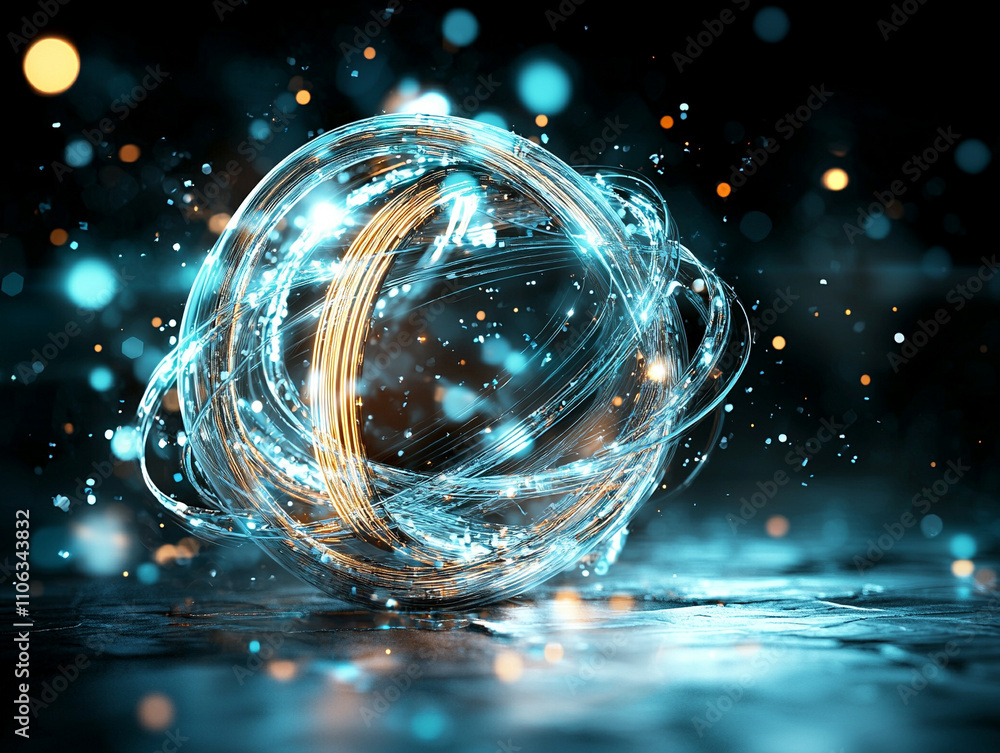Poster ai generated abstract art displaying energetic swirls digital realm visual content futuristic enviro