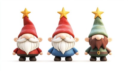 Fototapeta premium Collection of cute gnome character.