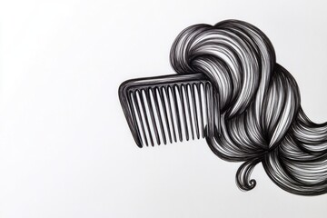 A black and white drawing of a close-up of a comb, ideal for use in editorial or educational content