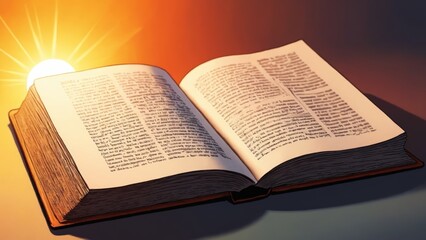 Obraz premium A mystical open book glowing in warm light, inviting exploration and knowledge discovery