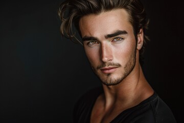 Fototapeta premium Portrait of someone wearing a black shirt, great for use as a profile or character illustration